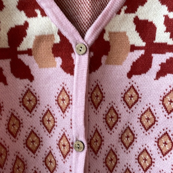 Free People Snow Bunny Crop Sweater Pajama Lounge Set Candy Combo Pink NWT - Picture 3 of 11